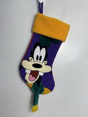 Vintage 90s Disney Store Goofy Christmas Stocking Sherpa Fleece Large 19” Retro